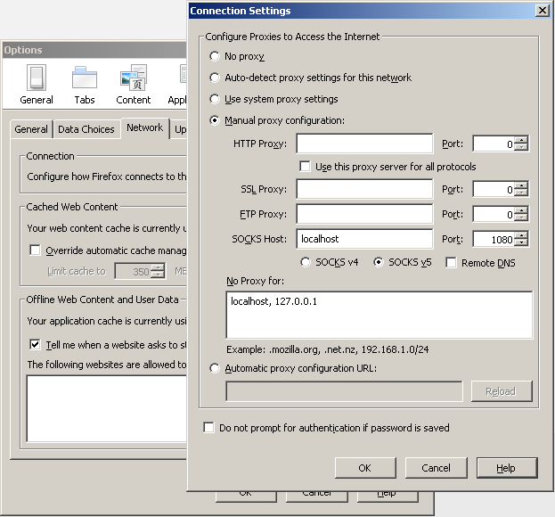Firefox Connection Settings