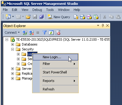 Microsoft SQL server Login